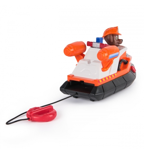 PAW Patrol Fire Rescue Barca di Salvataggio di Zuma con Personaggio, Salvagente Lanciabile e Procione, Giocattoli per Bambini