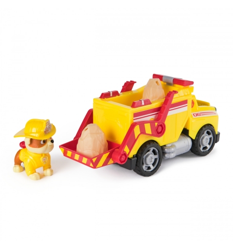 PAW Patrol PATRULLA CANINA - Pack Camión Volquete de Bomberos + Figura Rubble + Proyectiles - Patrulla Canina Juguetes - Regalo