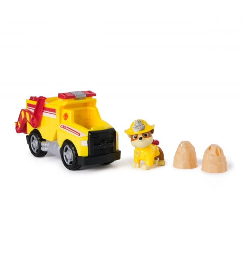 PAW Patrol PATRULLA CANINA - Pack Camión Volquete de Bomberos + Figura Rubble + Proyectiles - Patrulla Canina Juguetes - Regalo