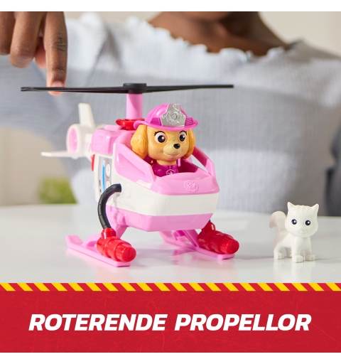 PAW Patrol Fire Rescue Elicottero Antincendio di Skye con Personaggio, Gattino ed Elicottero Giocattolo, Giocattoli per