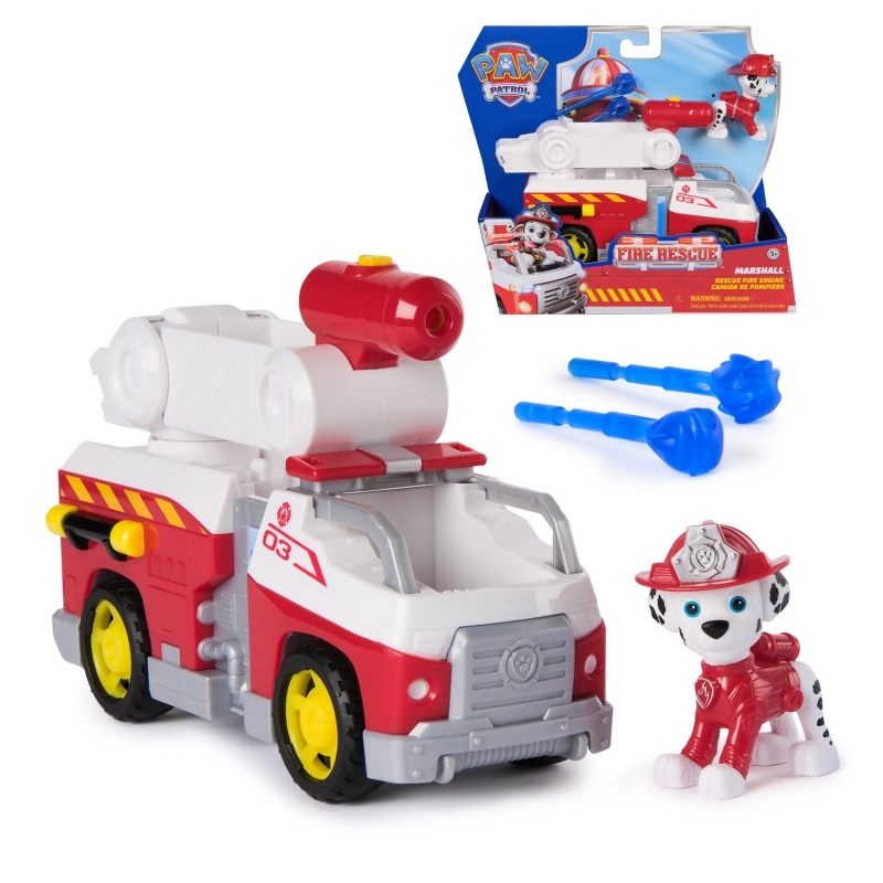 PAW Patrol PATRULLA CANINA - Pack Camión de Bomberos + Figura Marshall + Lanzador y Proyectiles - Patrulla Canina Juguetes -