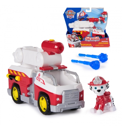 PAW Patrol Fire Rescue Camion dei Pompieri di Marshall con action figure, lanciamissili e camion giocattolo, giocattoli per