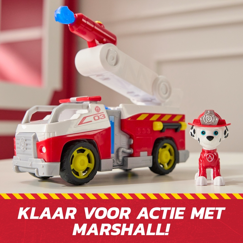 PAW Patrol Fire Rescue Marshall Rescue Fire Engine with Action Figure & Projectile Launcher & Toy Truck, Kids Toys for Boys &