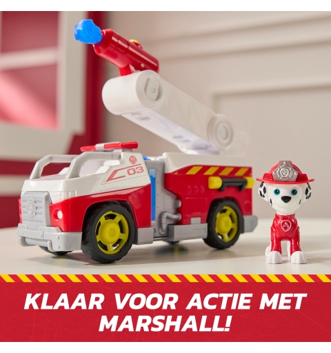 PAW Patrol Fire Rescue Camion dei Pompieri di Marshall con action figure, lanciamissili e camion giocattolo, giocattoli per