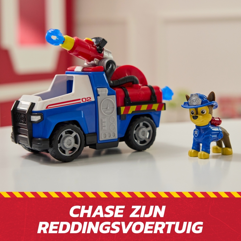 PAW Patrol Fire Rescue Veicolo Antincendio di Chase con Personaggio, Lanciamissili e Camion Giocattolo, Giocattoli per Bambini