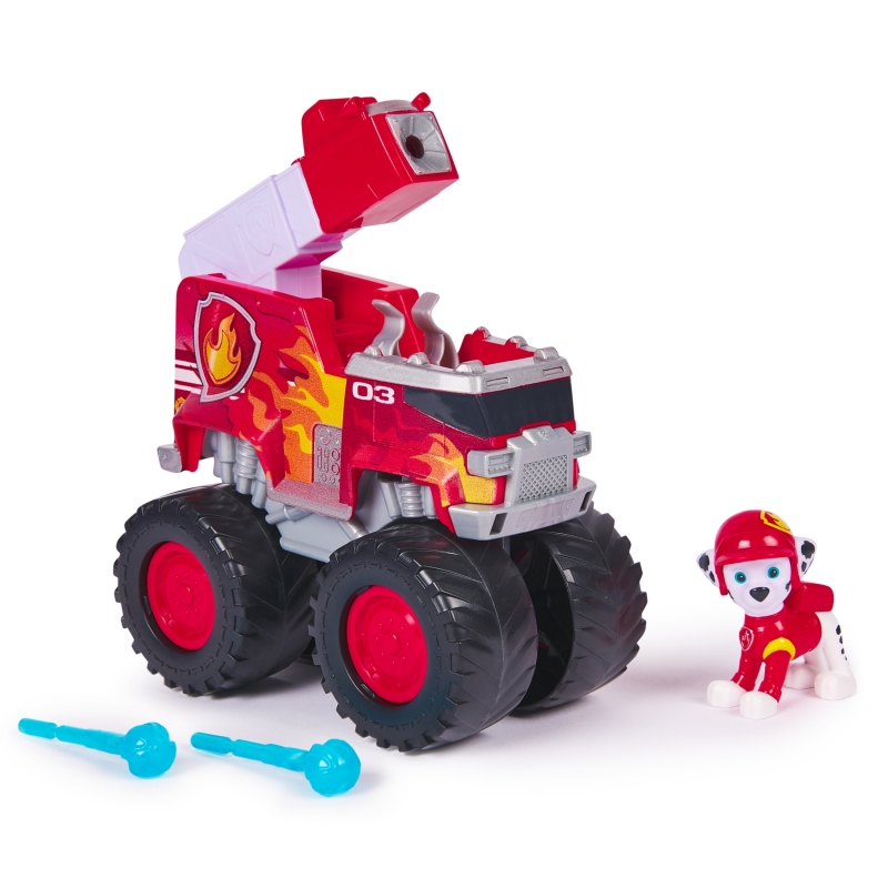 PAW Patrol Rescue Wheels Marshall’s Firetruck, Toy Truck with Projectile Launcher and Collectible Action Figure, Kids Toys