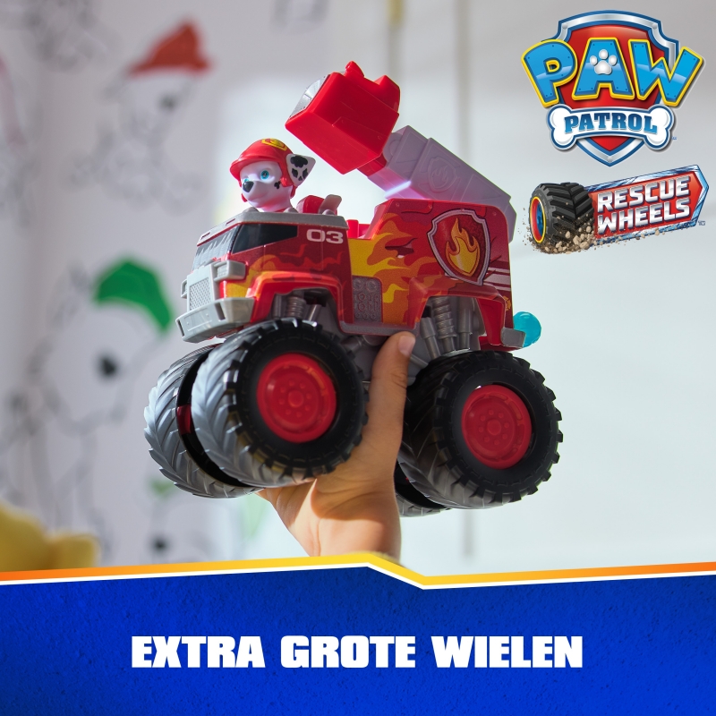 PAW Patrol Rescue Wheels - Marshalls Feuerwehr Monstertruck mit Geschoss-Abwurf und Marshall Hundefigur