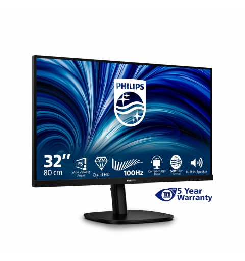 Philips 3000 series 32B2N3500 00 computer monitor 80 cm (31.5") 2560 x 1440 pixels Quad HD LCD Black