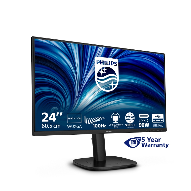 Philips 3000 series 24B2U3301D 00 écran plat de PC 61,2 cm (24.1") 1920 x 1200 pixels WUXGA LCD Noir