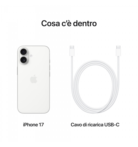Apple iPhone 17 16 cm (6.3") SIM doble iOS 26 5G USB Tipo C 256 GB Blanco