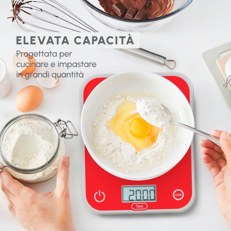 Moulinex BN50U3 bilancia da cucina Rosso Superficie piana Rettangolo Bilancia da cucina elettronica