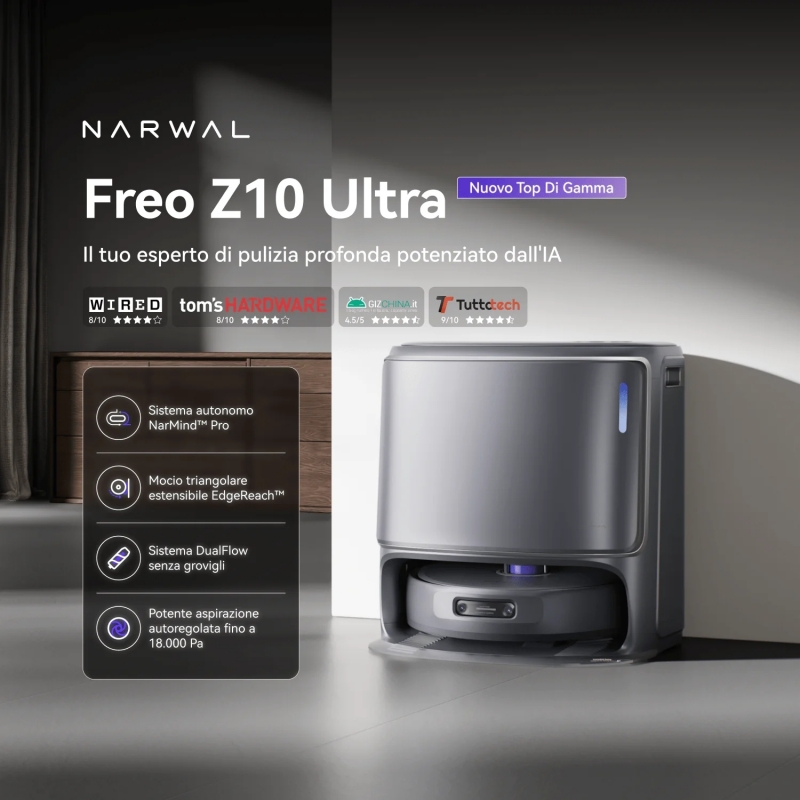 NARWAL Freo Z10 Ultra Vacuum & Mop 18000Pa Grey