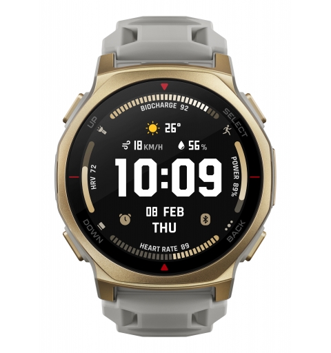 Amazfit T-rex 3 Pro 3,35 cm (1.32") AMOLED 44 mm Digital 466 x 466 Pixeles Pantalla táctil Oro Wifi GPS (satélite)