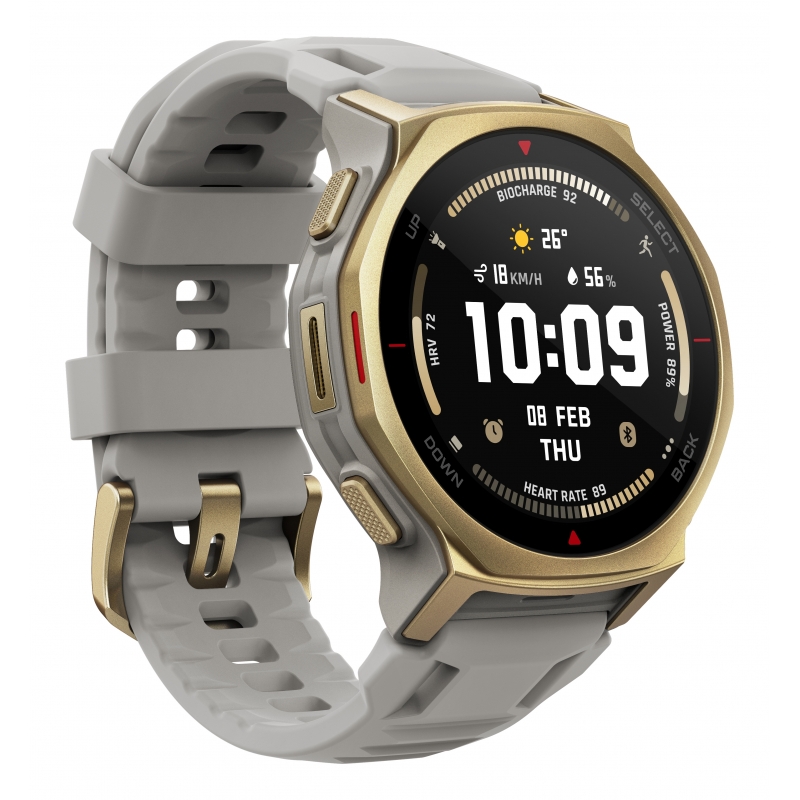 Amazfit T-rex 3 Pro 3,35 cm (1.32") AMOLED 44 mm Digital 466 x 466 Pixel Touchscreen Gold WLAN GPS