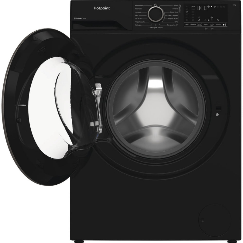 Hotpoint Ariston HB 103B CARE IT, Capacità 10kg, classe A -30%, colore Black, 1400 giri, Display digitale XL, Vapore
