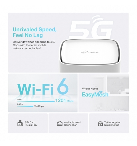 TP-Link Archer NX210 router wireless Gigabit Ethernet Dual-band (2.4 GHz 5 GHz) 5G Bianco