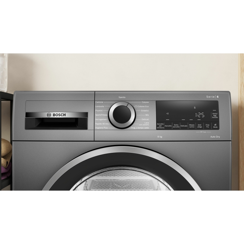 Bosch WQG233DRIT Serie 6 Asciugatrice a pompa di calore 8 kg Antracite