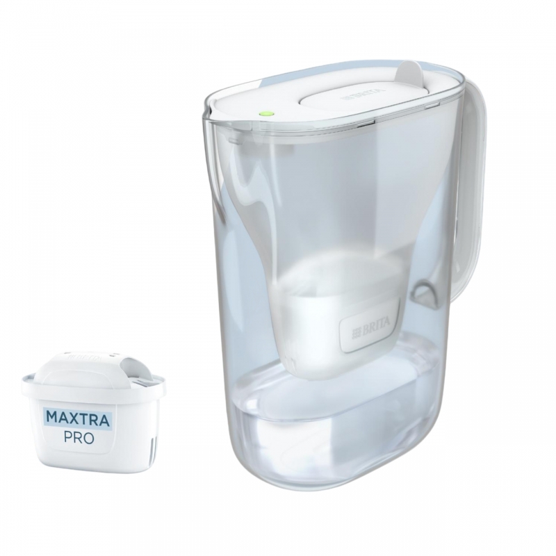 Brita Caraffa filtrante acqua Style Essential White (2.4L) incl. 1 x filtro MAXTRA PRO PURE PERFORMANCE che riduce cloro,