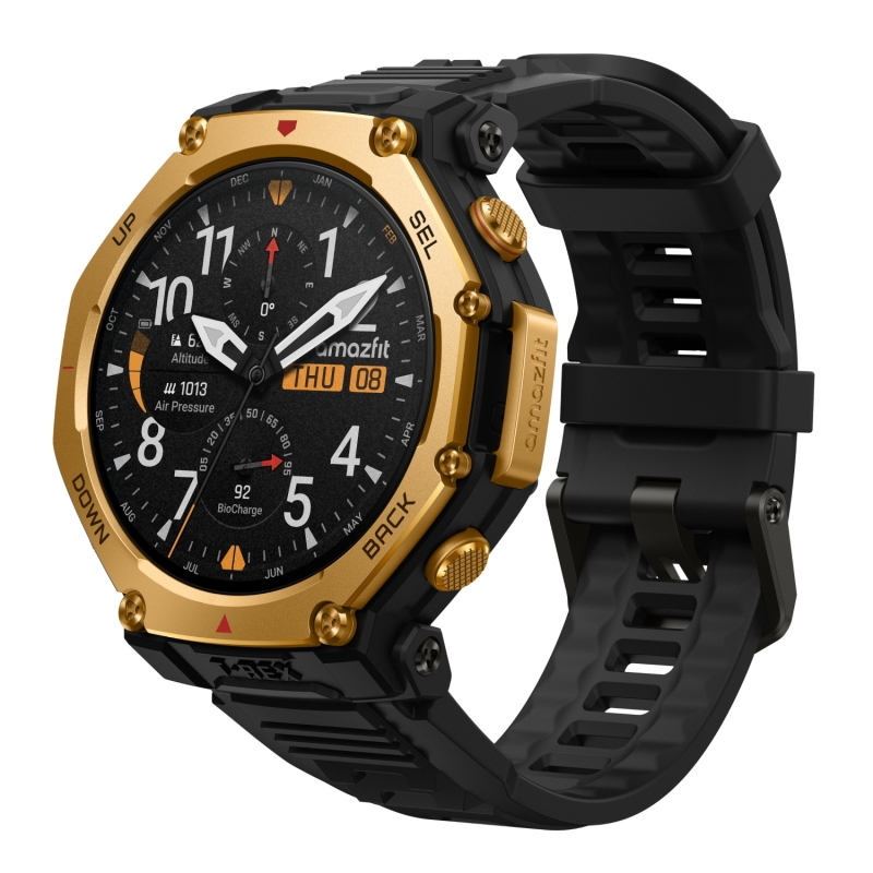 Amazfit T-Rex 3 Pro 3,81 cm (1.5") AMOLED 48 mm Digitale 480 x 480 Pixel Touch screen Oro Wi-Fi GPS (satellitare)