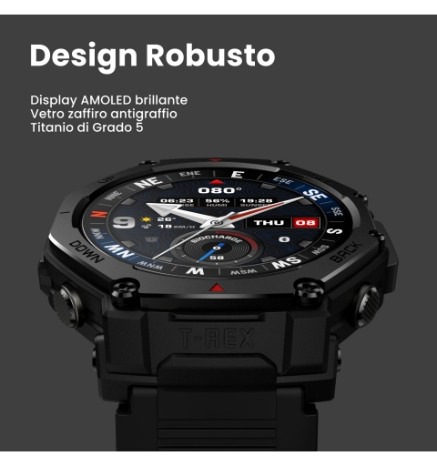 Amazfit T-Rex 3 Pro 3,81 cm (1.5") AMOLED 48 mm Digital 480 x 480 Pixel Touchscreen Gold WLAN GPS