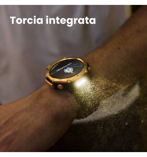 Amazfit T-Rex 3 Pro 3,81 cm (1.5") AMOLED 48 mm Digital 480 x 480 Pixel Touchscreen Gold WLAN GPS