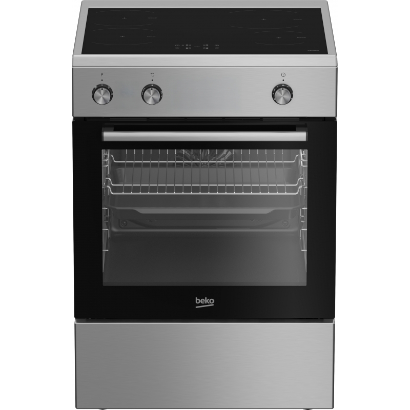 Beko FBE69100X Cuisinière A Electrique Plaque avec zone à induction Acier inoxydable