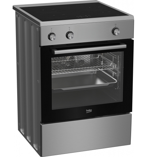 Beko FBE69100X Cuisinière A Electrique Plaque avec zone à induction Acier inoxydable