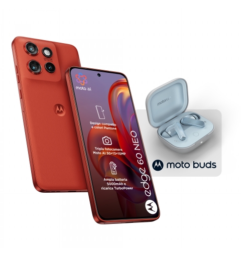 Motorola edge 60 neo + Moto Buds PG38C05749 16.1 cm (6.36") Dual SIM Android 15 5G USB Type-C 8 GB 256 GB 5200 mAh Red