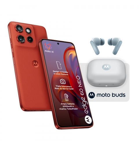 Motorola edge 60 neo + Moto Buds PG38C05749 16,1 cm (6.36") Double SIM Android 15 5G USB Type-C 8 Go 256 Go 5200 mAh Rouge