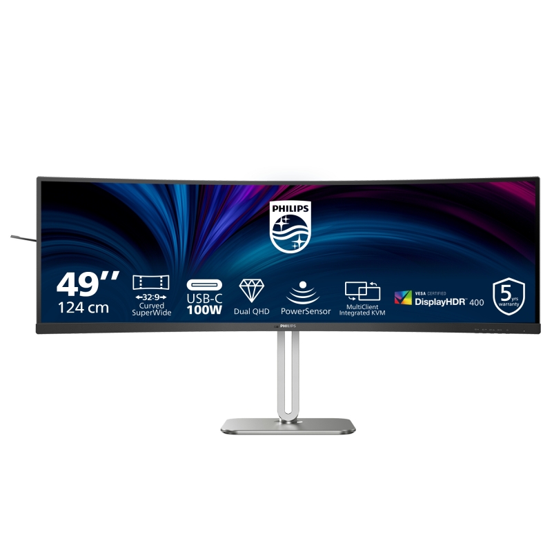 Philips 5000 series 49B2U5900C 00 écran plat de PC 124 cm (48.8") 5120 x 1440 pixels Dual QHD LCD Noir