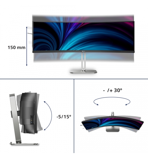 Philips 5000 series 49B2U5900C 00 Computerbildschirm 124 cm (48.8") 5120 x 1440 Pixel Dual QHD LCD Schwarz
