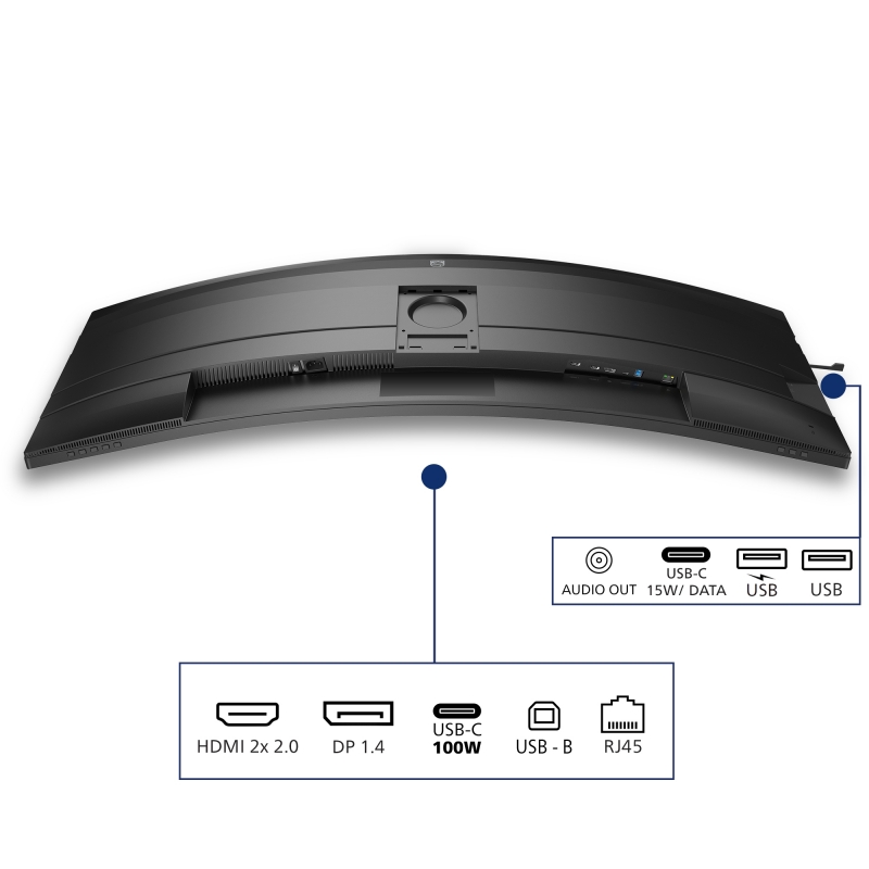 Philips 5000 series 49B2U5900C 00 écran plat de PC 124 cm (48.8") 5120 x 1440 pixels Dual QHD LCD Noir