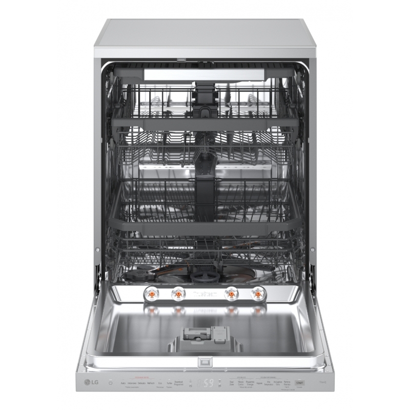 LG DF375HVS Lavastoviglie libera installazione, Classe A, 14 Coperti, Vapore, WI-FI, Grigia