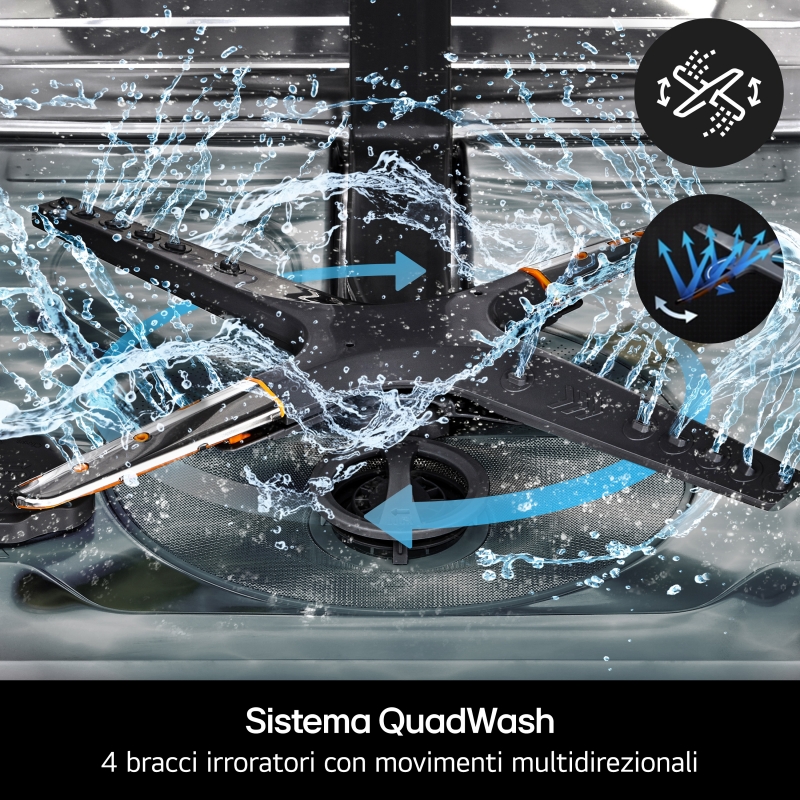 LG DF375HVS Lavastoviglie libera installazione, Classe A, 14 Coperti, Vapore, WI-FI, Grigia