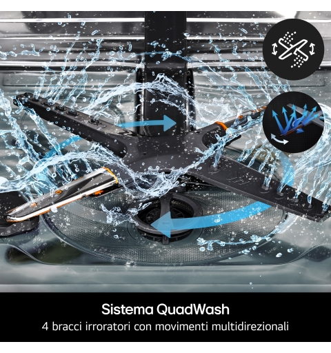 LG DF375HVS Lavastoviglie libera installazione, Classe A, 14 Coperti, Vapore, WI-FI, Grigia