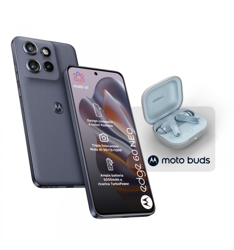 Motorola edge 60 neo + Moto Buds PG38C05749 16,1 cm (6.36") SIM doble Android 15 5G USB Tipo C 8 GB 256 GB 5200 mAh Gris