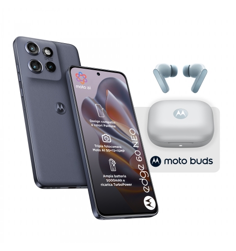 Motorola edge 60 neo + Moto Buds PG38C05749 16,1 cm (6.36") Dual-SIM Android 15 5G USB Typ-C 8 GB 256 GB 5200 mAh Grau