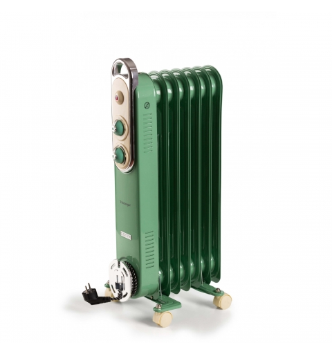 Ariete Linea Vintage 8250 Radiatore a olio Vintage, 7 elementi riscaldanti, 1500W, 3 livelli di potenza, Maniglia e ruote per