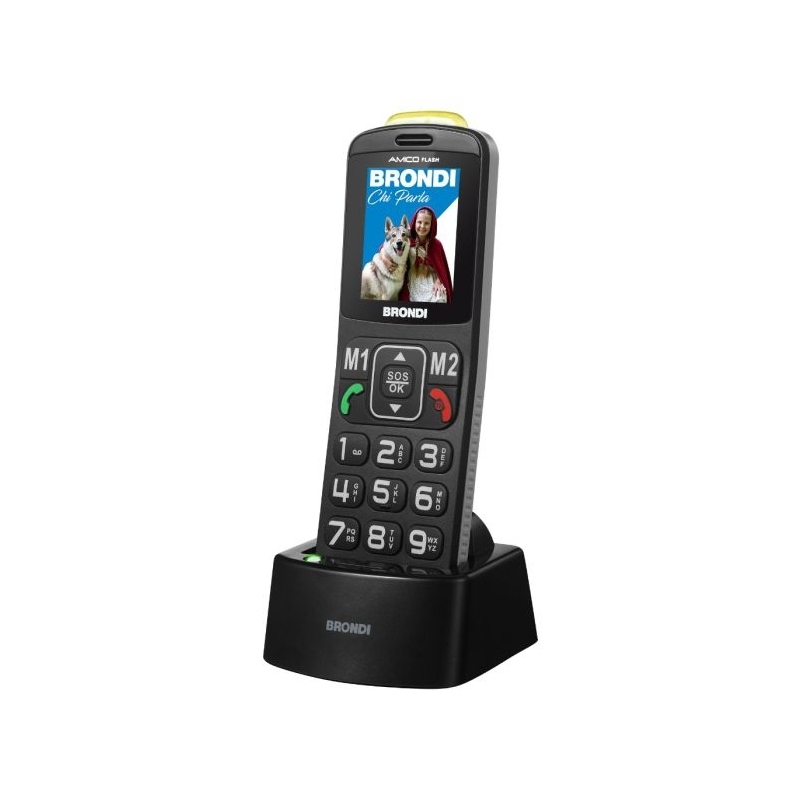 Brondi Amico Flash 5,08 cm (2") Nero Telefono di livello base