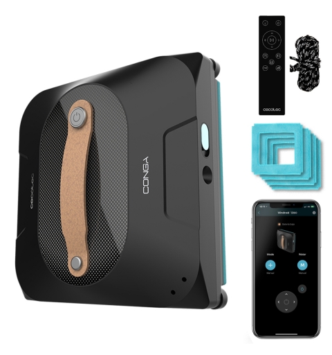 Cecotec Conga Windroid 1390 Double Spray Connected laveur de vitres électriques Noir