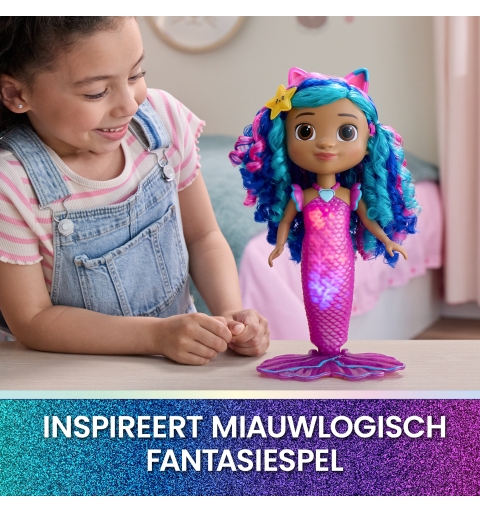 Gabby's Dollhouse The Movie – Sirena Gabby che canta e si illumina, Bambola Sirena Impermeabile con Luci e Suoni | Giocattolo