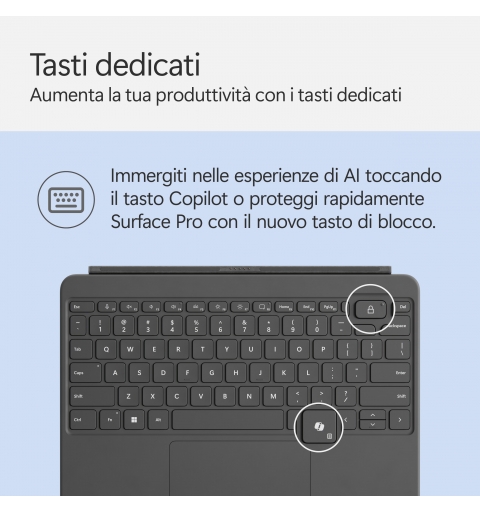 Microsoft Surface Pro 12-inch Keyboard w Slim Pen QWERTY Italienisch Grau