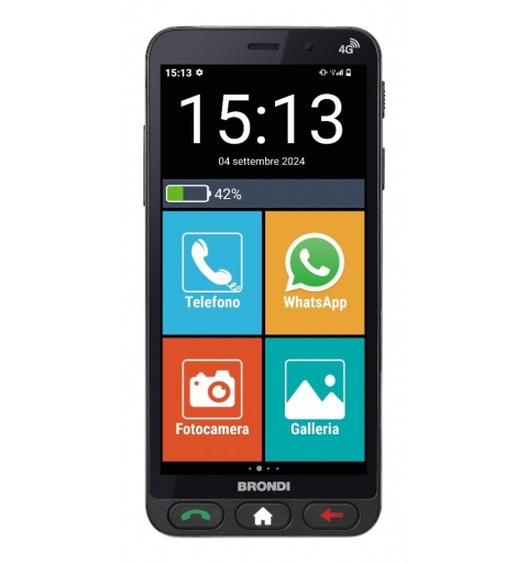 Brondi Amico Vero 4G 14,5 cm (5.7") Double SIM Android 14 3 Go 32 Go 2800 mAh Noir