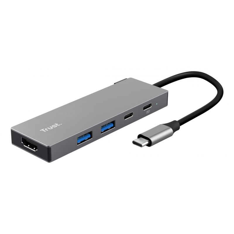 Trust 26062 hub & concentrateur USB Type-C Gris