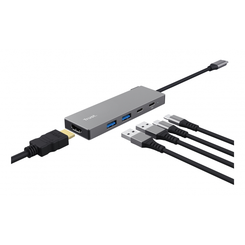 Trust 26062 Schnittstellen-Hub USB Typ-C Grau