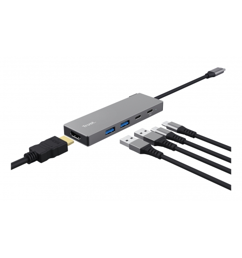 Trust 26062 hub & concentrateur USB Type-C Gris