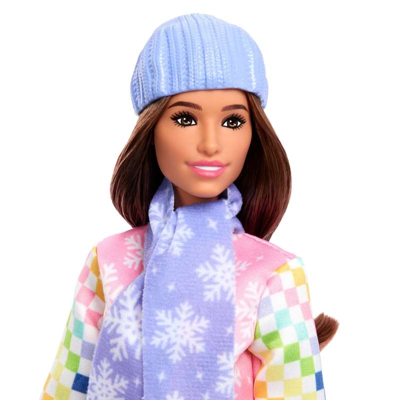 Barbie Careers Snowboarder Doll in Pink Jacket with 10+ Accessories Including Color-Change Snowboard