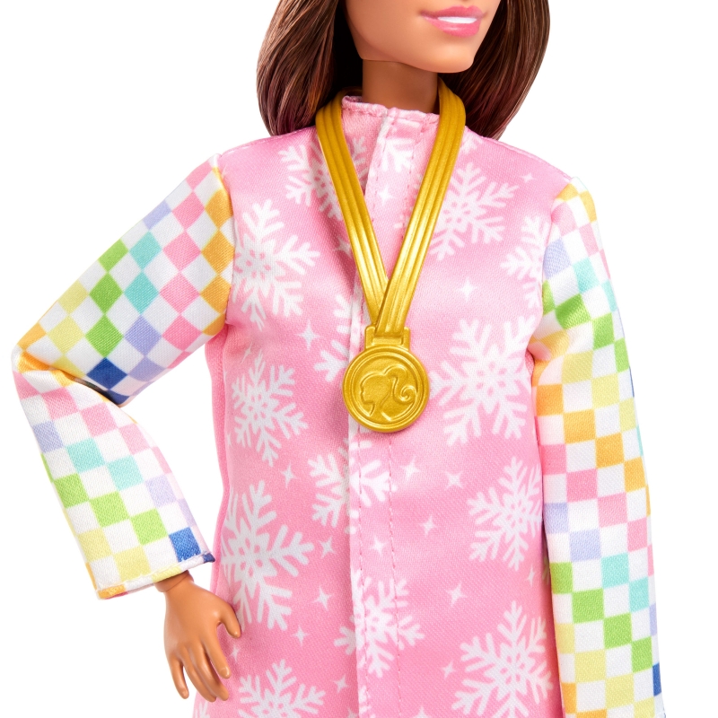 Barbie Careers Snowboarder Doll in Pink Jacket with 10+ Accessories Including Color-Change Snowboard