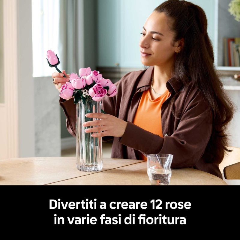LEGO Botanicals Bouquet di rose rosa