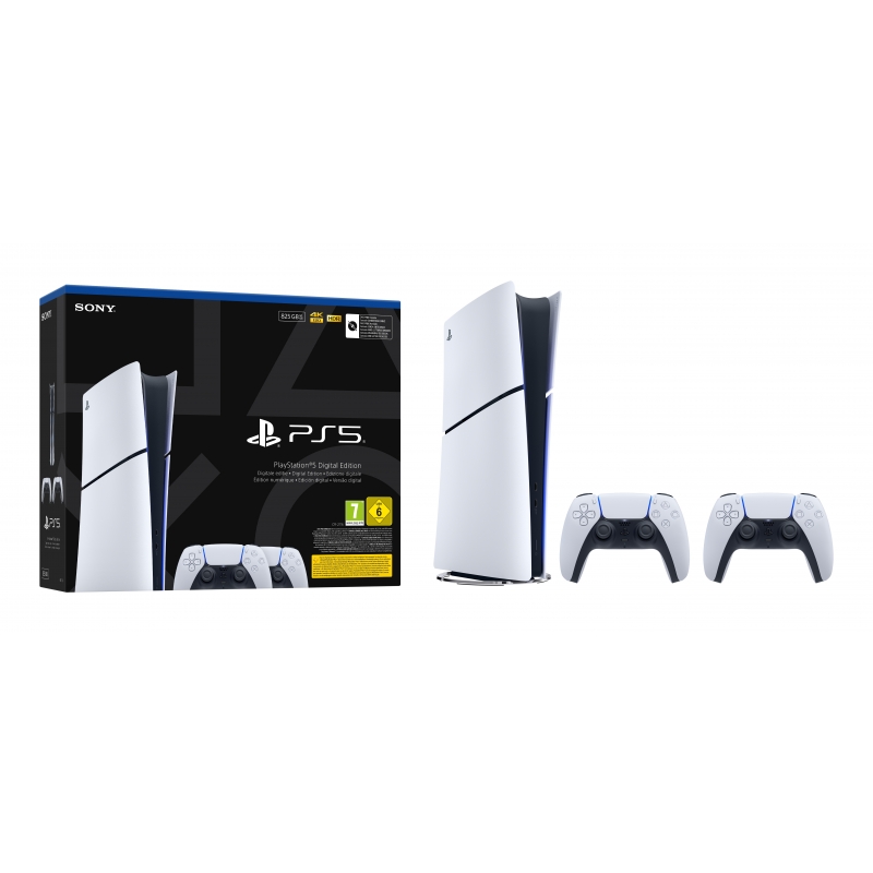Sony Playstation 5 Slim Digital mit 2 Ctrl 825 GB Wifi Negro, Blanco